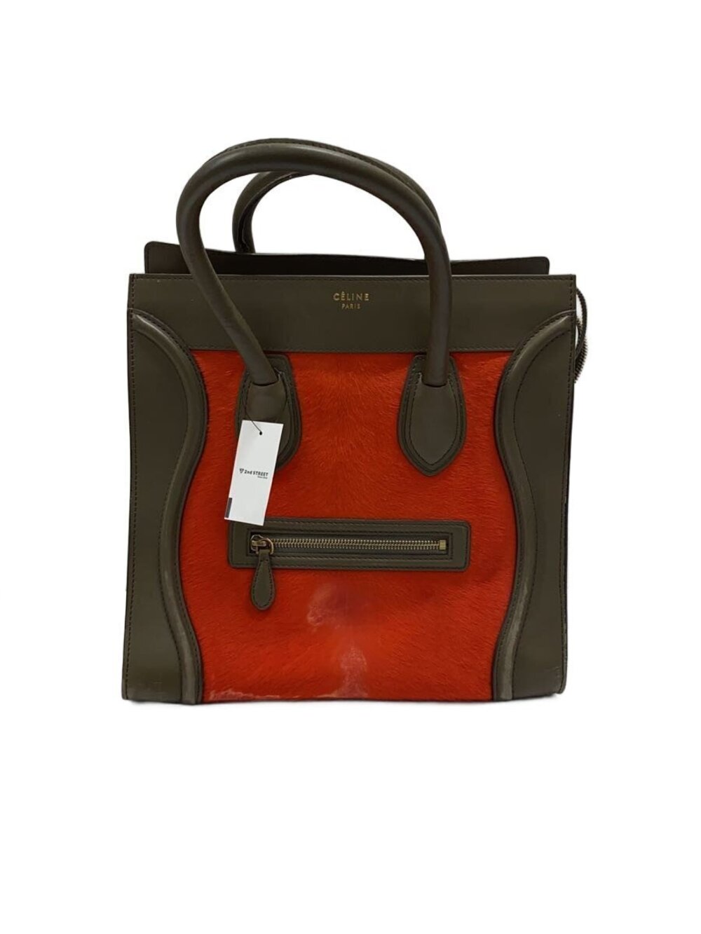 Celine Tote Bag Leather Orange